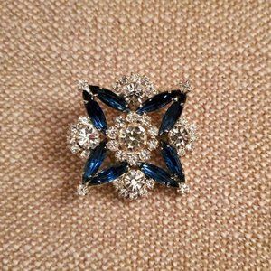 Blue Crystal Brooch